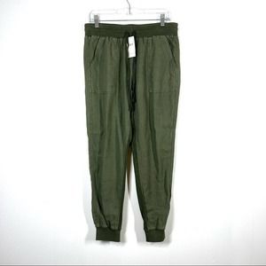 SPLENDID NWT Boardwalk Cargo Joggers Green Elastic Waist Athleisure Loungewear L